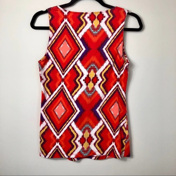 Ann Taylor Red Printed Tank - Picture 4 of 4
